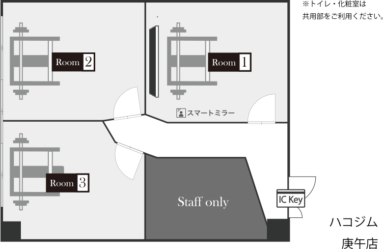 ハコジム庚午店の店内案内イメージ